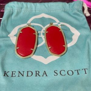 Kendra Scott bright red Danielle earrings.